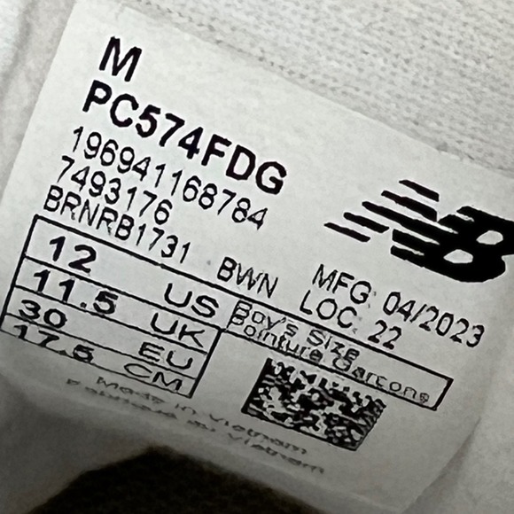 New Balance‎ 574 Boys' Sneakers Blue Suede Mesh Size 12 - Picture 6 of 7